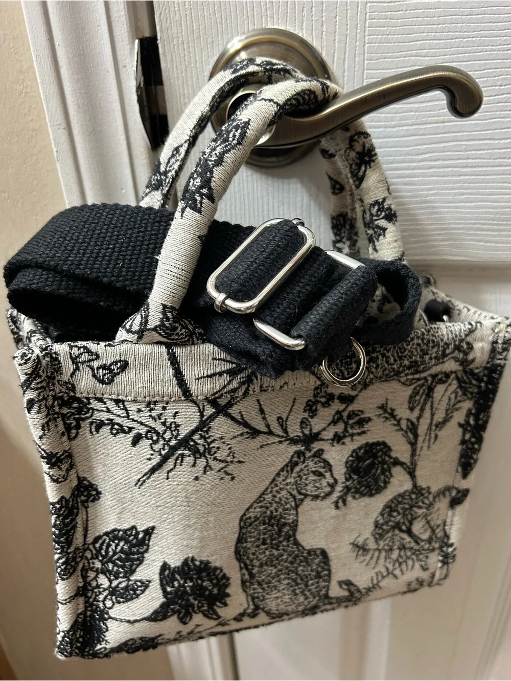Target Black and White Floral & Animal Print Tote - Picture 3 of 4
